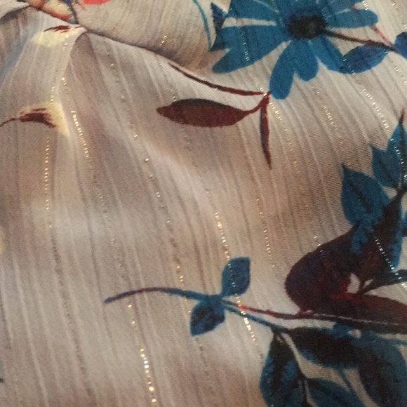 Blue Floral Top sz M Liz Claiborne - Picture 4 of 7